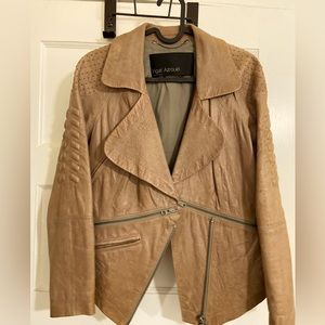 Yigal Azrouel Brown Leather studded motorcycle jacket